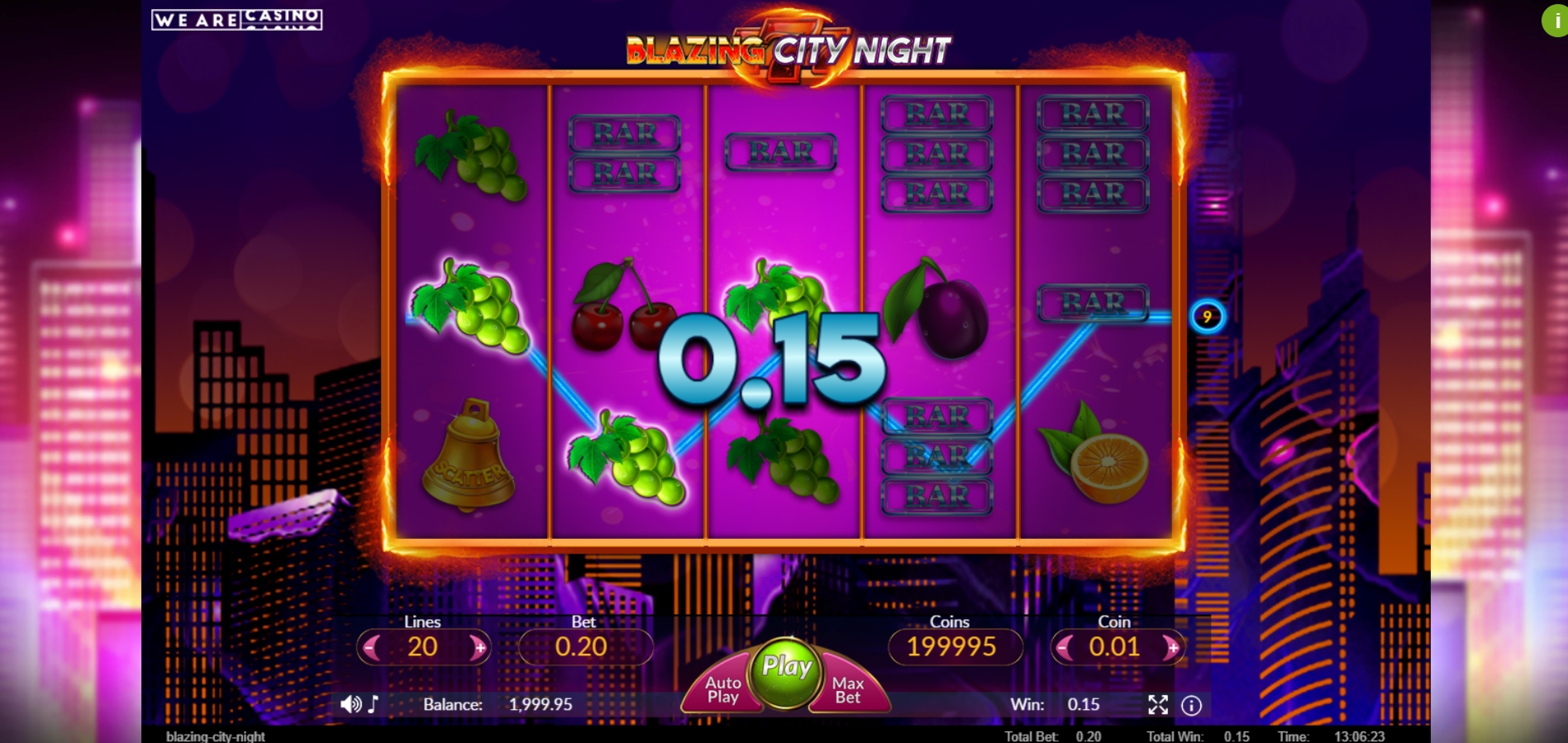 Win Money in Blazing City Night Free Slot Game by We Are Casino